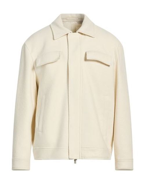 Man Jacket Cream Size M Wool, Silk