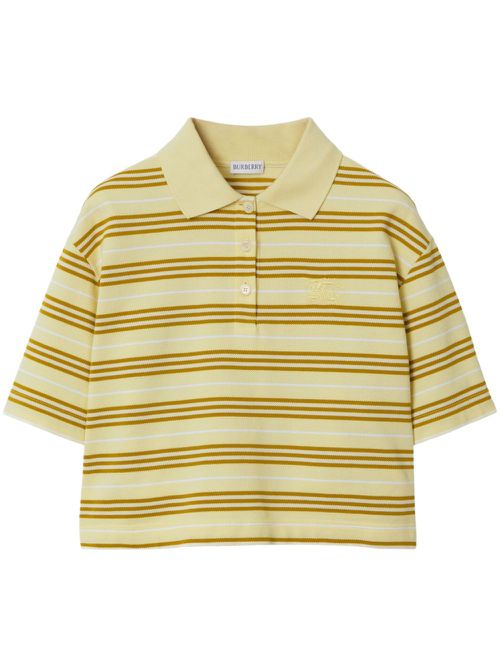 Burberry striped cotton polo shirt - Yellow