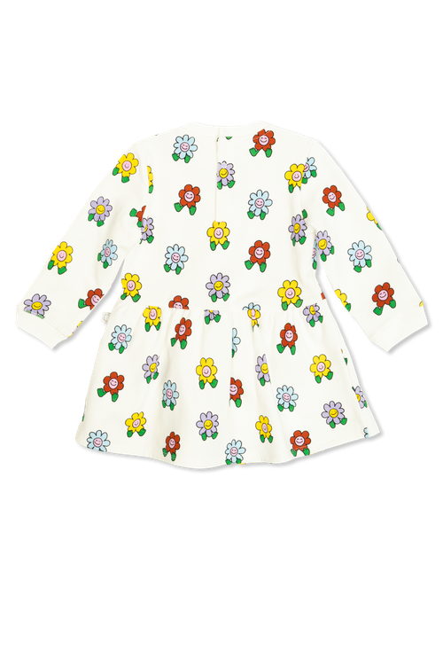 Floral Motif Dress, Unisex, White