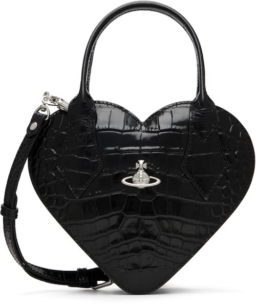 Black Josephine Heart Crossbody Bag
