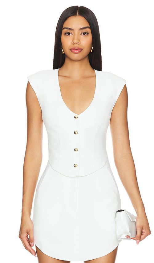 Amanda Uprichard OBERTEIL PERRIN in Ivory. Größe S. Also in