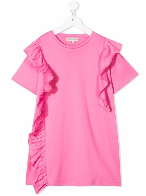 Ruffled T-shirt dress - Pink