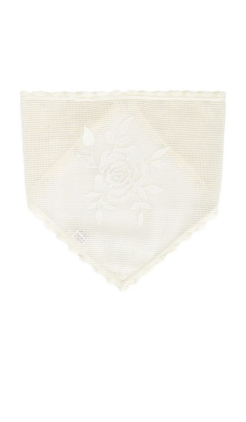 For Love & Lemons Rose Crochet Headscarf in Crea