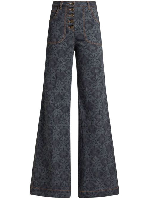 Printed flared jeans - Blue