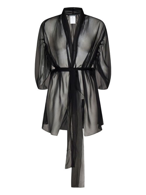 Belted silk jacket - Black