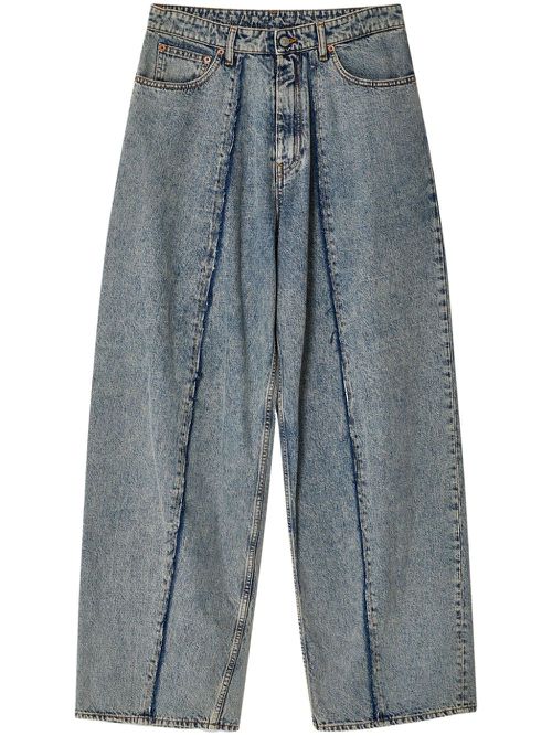 Wide-leg cotton jeans - Blue