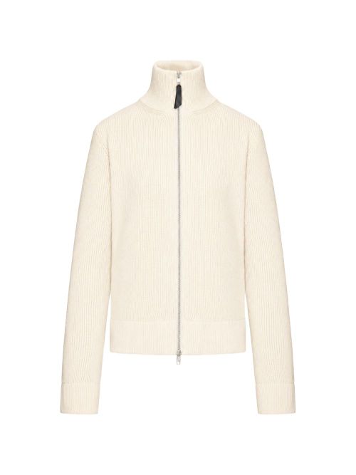 Ribbed Wool Cardigan — Cream
