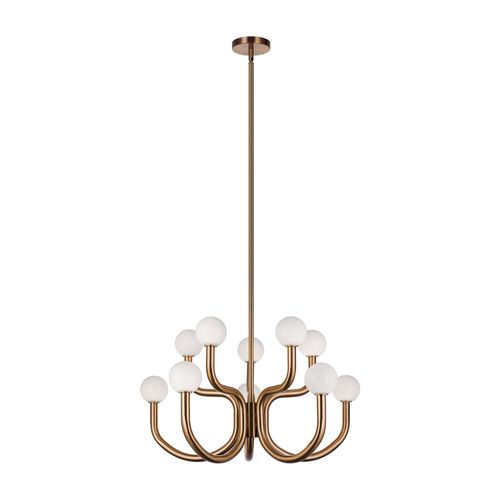 Aged Gold Brass Chandelier from the Joelle Collection
