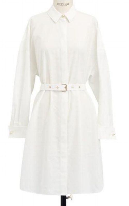 Belted Macrocannage Shirtdress