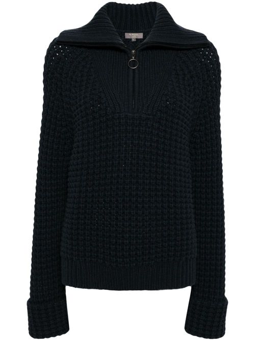 Super chunky half-zip jumper - Blue