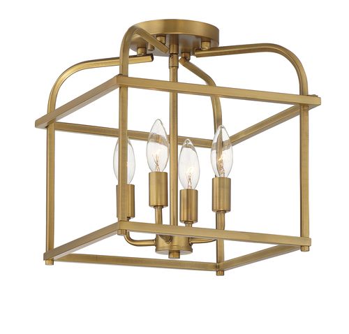 Trade Winds Lighting 4-Light Ceiling Light In Natural Brass - TW80066-NB