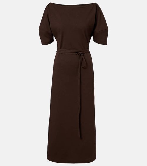Cotton and linen jersey midi dress