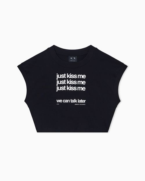 Heavy cotton jersey crop top T-shirt