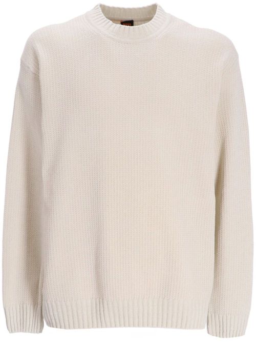 Ribbed-knit cotton jumper - Neutrals