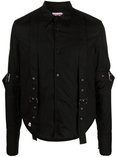 Buckled organic cotton shirt - Black