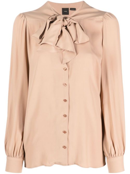 Pussy-bow collar shirt - Neutrals