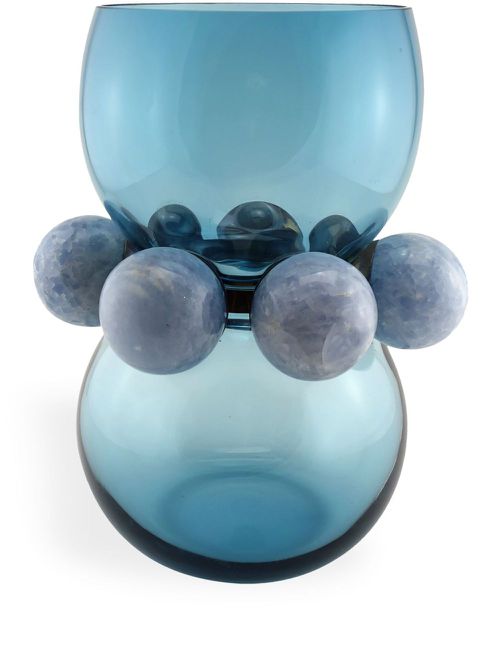 Tiffany glass vase (300mm) - Blue