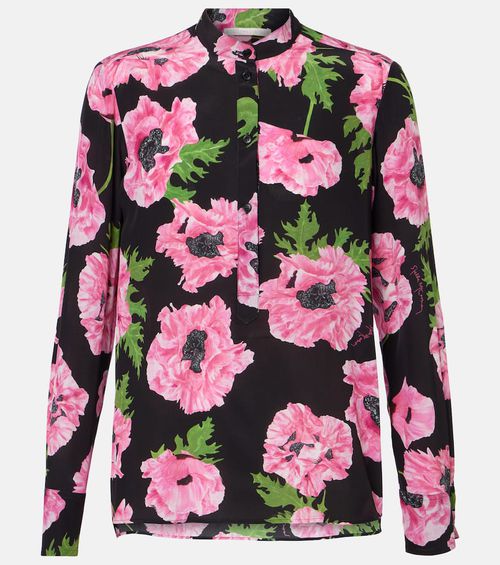 Poppy floral silk shirt