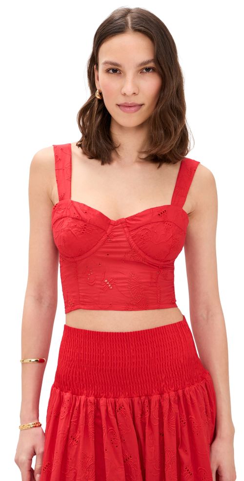 The Bustier Koel Eyelet Bird Red