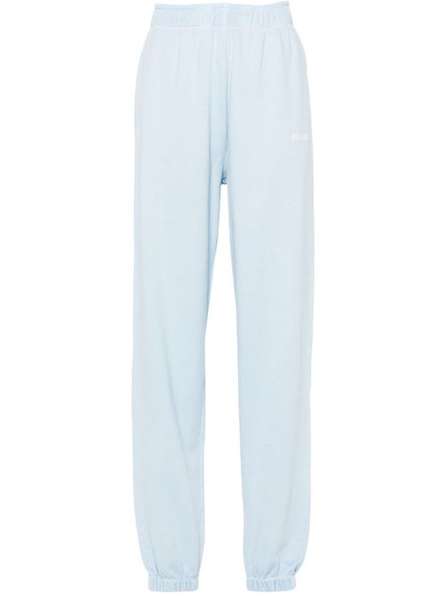 Logo-embroidered cotton track pants - Blue