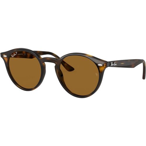 Ray - Ban Unisex Ray - Ban RB2180 710/83 Sunglasses Injected Turtle Round Polarized