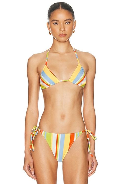 Solid & Striped The Iris Bikini Top in St. Barths Stripe - Blue,Orange. XS also in S