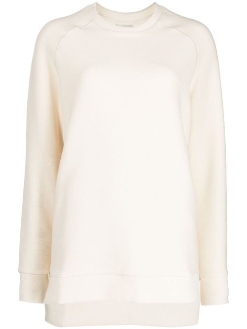 Fine-ribbed stretch-cotton sweater - Neutrals