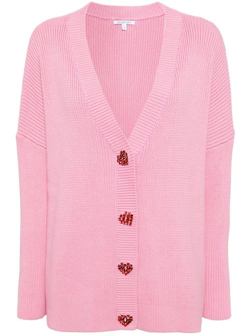 Billie ribbed cotton cardigan - Pink