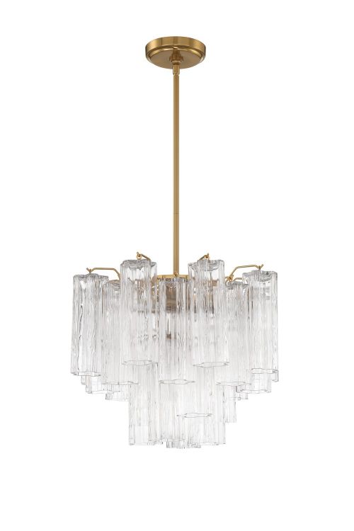 Aged Brass Four Light Chandelier from the Addis Collection
