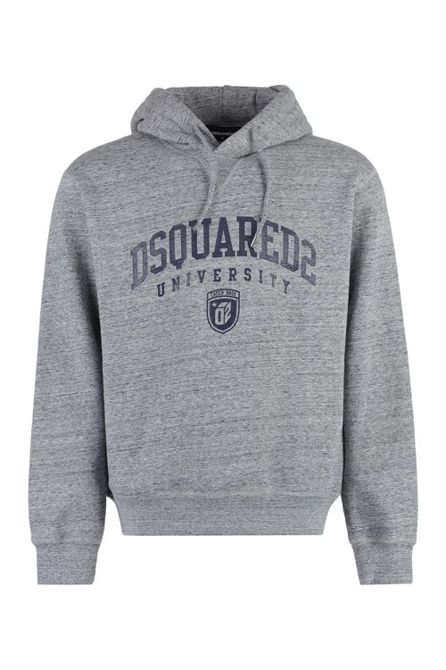 Logo-print Mélange-effect Hoodie