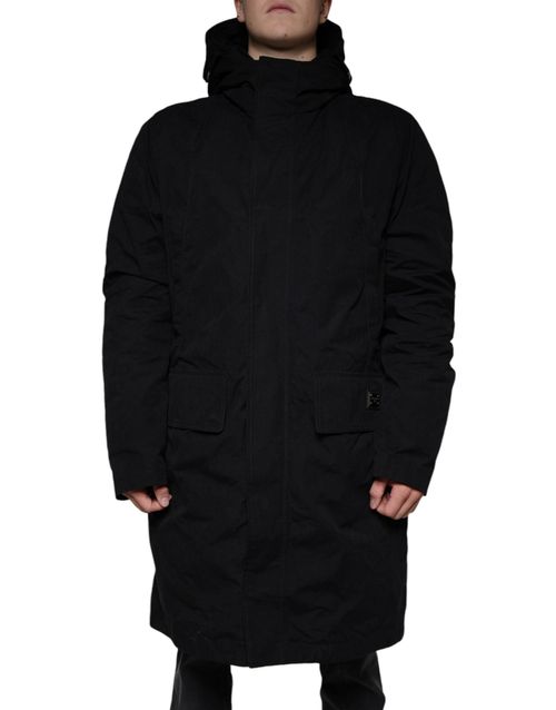 Hooded Parka Coat — Black