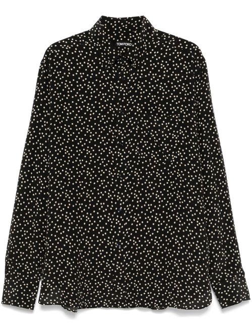Polka dot-print shirt - Black