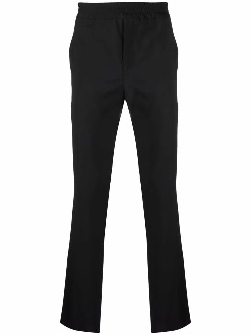 Mid-Rise Tailored Trousers — Black