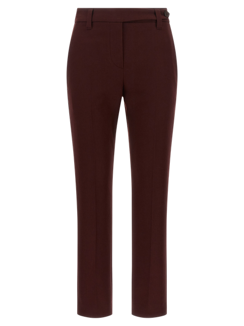 Cotton Canvas Trousers — Burgundy