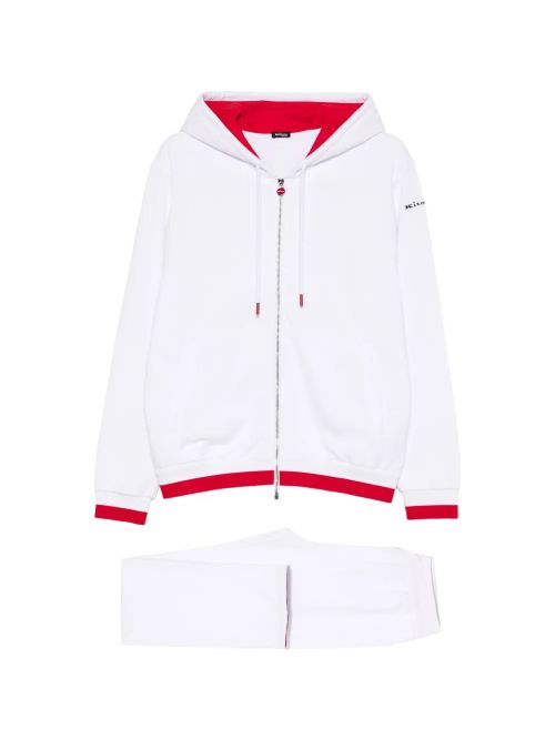 Contrasting-Trim Tracksuit — White
