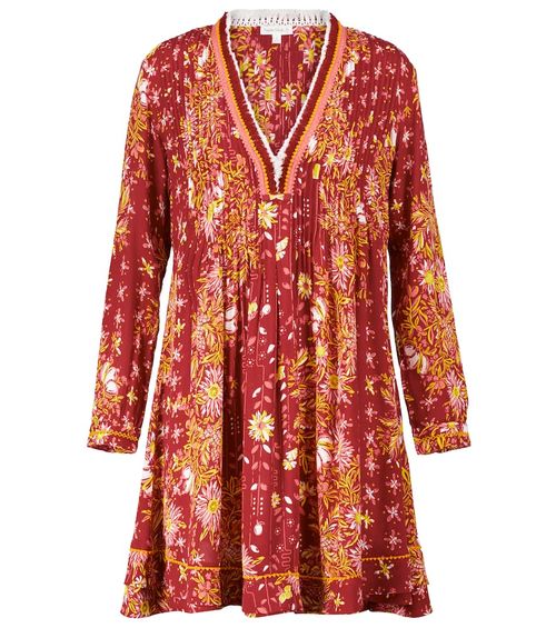 Ola fringed printed minidress