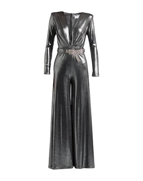 Woman Jumpsuit Grey Size 6 Polyester, Elastane