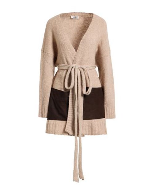 Woman Cardigan Beige Size 10 Alpaca wool, Recycled polyamide, Polyamide, Ovine leather