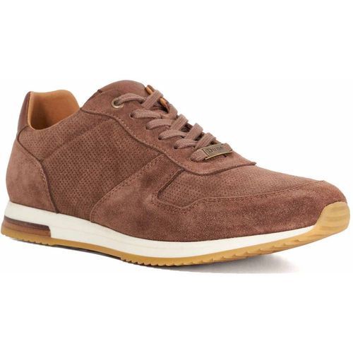 Dune London Mens Trilogy Wf - Wide Fit Suede Lace Up Trainers - Taupe Leather