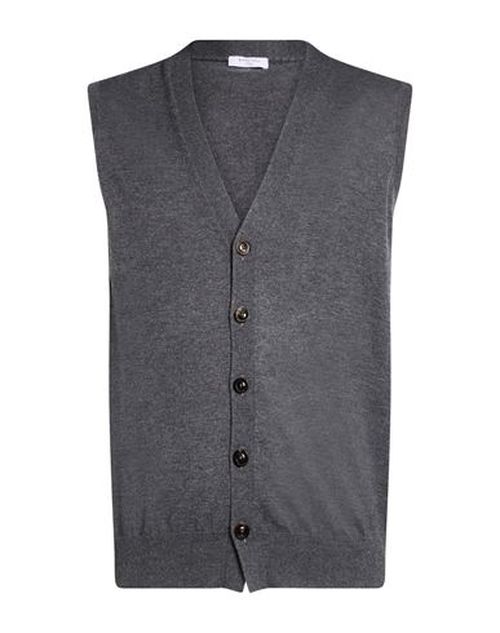 Man Cardigan Charcoal Size XXL Cashmere