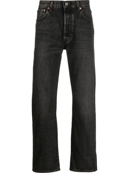 Mid-rise straight-leg jeans