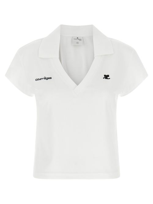 White Sports Cropped T-shirt