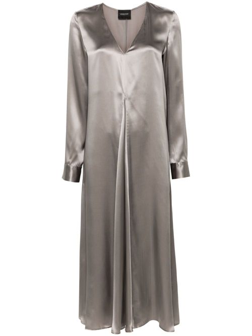Silk satin maxi dress - Silver