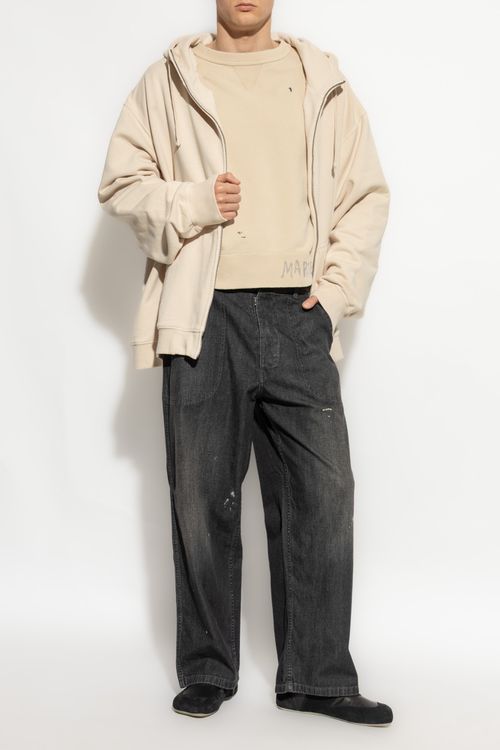 Maison Margiela Sweatshirt With Paint Splatter Effect, Men's, Beige