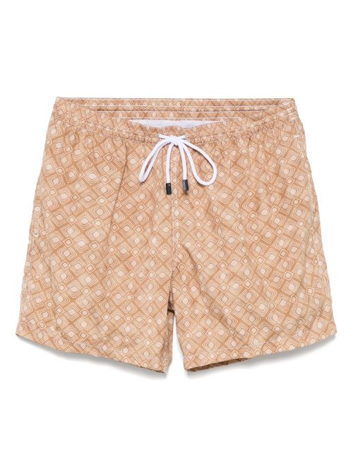 Barba geometric-print swim shorts - Neutrals
