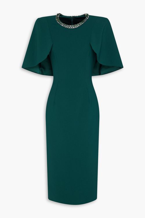 Crystal-embellished crepe midi dress - Green - UK 8