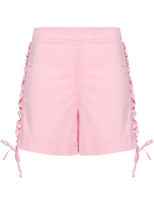 Lace-up poplin shorts - Pink
