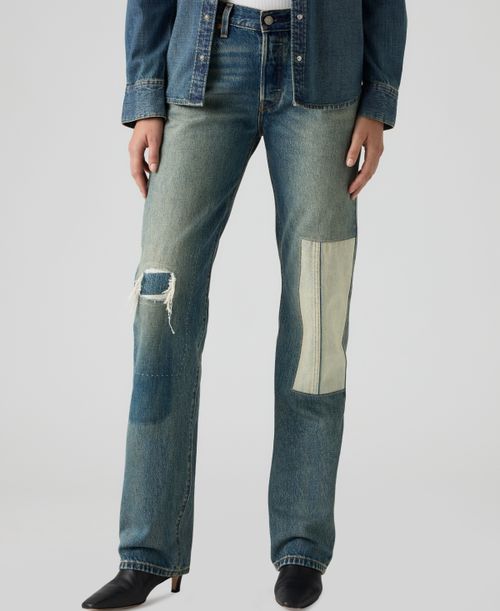 Women's 501 90's Mid-Rise Straight-Fit Jeans - Med Blue