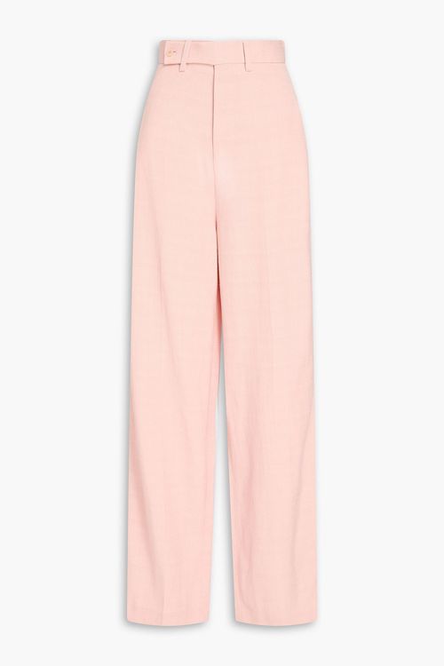 Slub woven wide-leg pants - Pink - FR 38