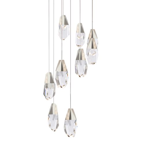 Martini 9-Light LED Pendant in Polished Nicke